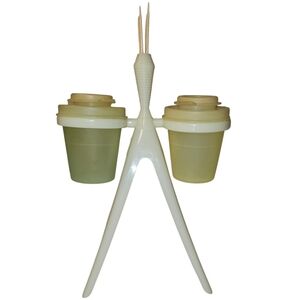 Vintage S&P And Toothpick  Tupperware Holder